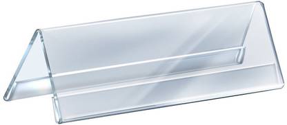 signEver 1 Compartments Transperent Acrylic Sheet, Double Sided Display Table Name Board ( 8 x 2.5 Inch)