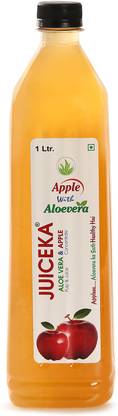 Juiceka Apple Fruit Drink With Alovera Pulp 1 LTR Pack Of 4 Bottles