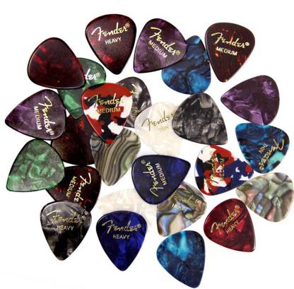 FENDER Premium Picks Sampler - 24 Pack Includes Thin, Medium & Heavy Gauges Guitar Pick