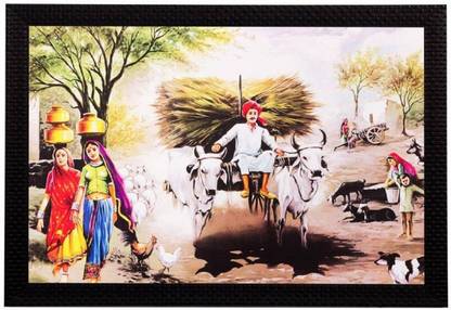 Sketch Village Painting Watercolor 10 inch x 20 inch Painting