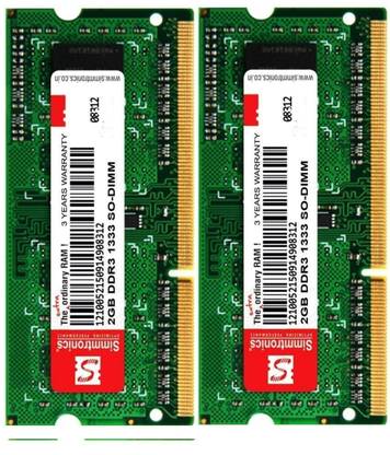 simtronics 1333 DDR3 2 GB (Dual Channel) Laptop (2gb ddr3 1333 laptop ram)