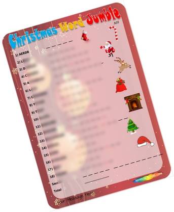 PartyStuff Christmas Word Jumble - Word Jumble in Paper Games (12 Cards) Party & Fun Board Game