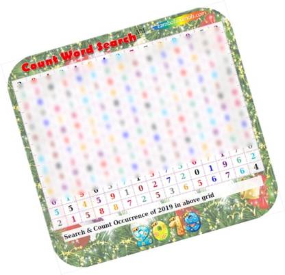 PartyStuff New Year 2019 Count Word Search - Count Word Search in Paper Games (18 Cards) Word Games