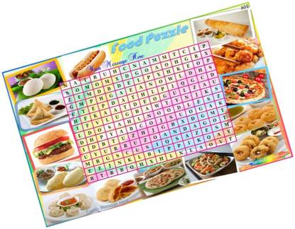 PartyStuff Food Word Puzzle 1 - Word Search in Paper Games (12 Cards) Party & Fun Board Game