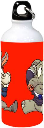 Clickplick रेड एनिमल डिज़ाइन एल्युमिनियम सिपर 600 ml बॉटल