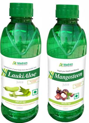 Madren Healthcare Lauki Aloe 1 Ltr & Mangosteen Juice 500 ml