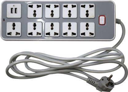 AARIP Essential Series 12-Socket Surge Protector with USB Port 12  Socket Extension Boards