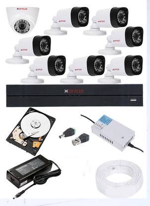 CP PLUS HIKVISION CP-PLUES 2MP 8CHDVR 2.4MP DOMECAMERA 01PCS BULLETCAMERA 07PCS 1TB HDD COMBOKIT Security Camera