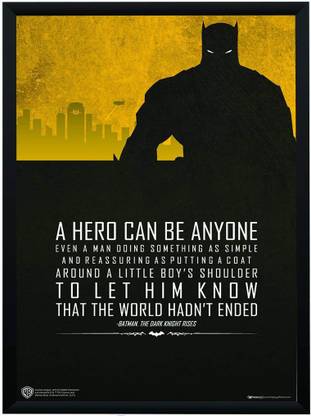 WB Official Licensed Batman Quotes Typography Art Poster By A4 Frame Paper Print