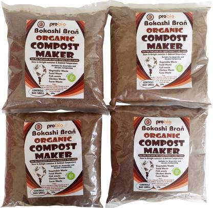 Bokashi bran Compost Maker (Made from Wood Bran 4 x 500g Packs ) Composting Accelarator Manure