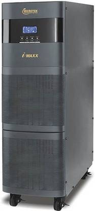Microtek ONLINE UPS i-MAXX-10.0KVA 192V (1PH IN-1PH OUT) Pure Sinewave 230 V Online/double-conversion Tower Model UPS with Overload Protection with Digital Display 1 Outlet Plugs