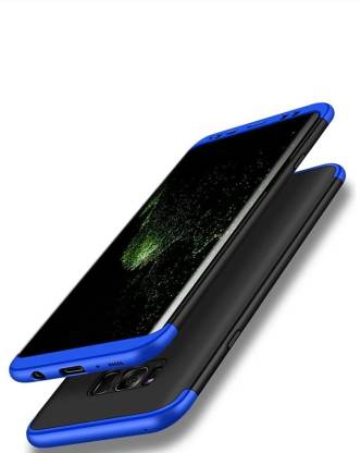 wrapitup Back Cover for Samsung Galaxy S8 GKK 3in1 360 degree Full Protection (Blue, Black)