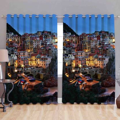 Bedding Club 152 cm (5 ft) Window Velvet Blackout Curtain Single Curtain