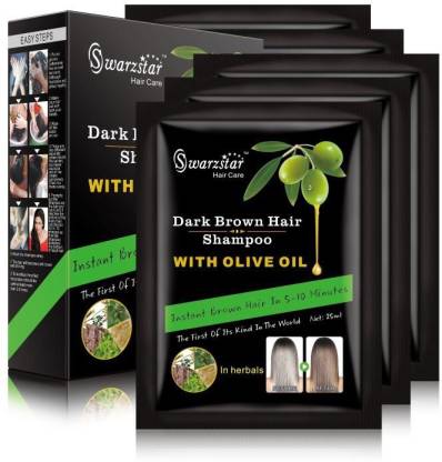 Swarzstar Dark Brown Instant Hair Color Dye (Dark Brown) , Dark Brown