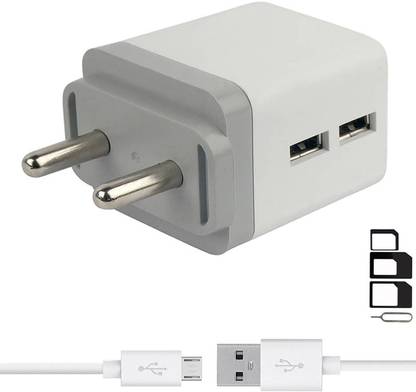 GoSale Wall Charger Accessory Combo for Doogee T6 Pro, Doogee Shoot 1, Doogee Y6 Max, Doogee X7 Pro, Doogee T5 Lite, Doogee T5S Dual Port Charger Original Adapter Like Wall Charger, Mobile Power Adapter, Fast Charger, Android Smartphone Charger, Battery Charger, High Speed Travel Charger With 1 Meter Micro USB Cable Charging Cable Data Cable