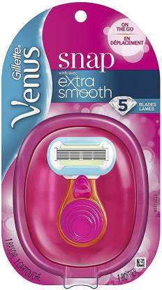 Gillette Venus Snap Cosmo Pink with Extra Smooth Women's On-the-Go Razor - 1 handle + 1 Refill, Women