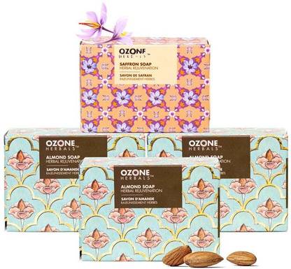 OZONE Glycerin Bathing Bars | Almond & Saffron Pack