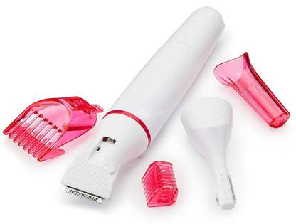 LS Letsshop Sweet Sensitive Precision Beauty Styler - 5 In 1 Women Hair Removal Cordless Trimmer for Men & Women (Pink) 01 Trimmer 240  Runtime 4 Length Settings