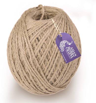 ASIAN HOBBY CRAFTS Jute Thread Twine Cord,: Natural: (Thick: 2mm, Length: 120m)
