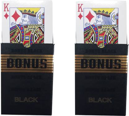 LOF Black Bonus Plastic Premium Playing Cards Set of 1 Flash/ Poker/ Party Games