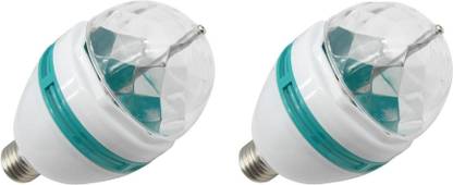 Goyal Traders 3W LED Full Color Rotating Auto Crystal Ball Bulb AC 85-260V Sound Activated Mini Party Light Lamp Energy Saving Disco DJ Single Disco Ball (Ball Diameter: 12 cm) pack of 1 Single Disco Ball