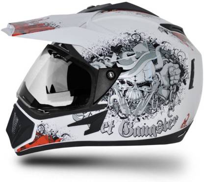 VEGA GANGSTER OFF ROAD WHITE ORANGE Motorbike Helmet