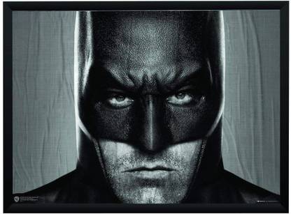 WB Official Licensed Batman Ben Affleck Closeup BW Poster A3+ 13 x 19 Frame Paper Print
