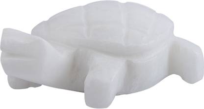NikkisPride White Marble Home Decorative, Good Luck Tortoise/Turtles - White Turtle 4 inch Medium Size Decorative Showpiece  -  3 cm