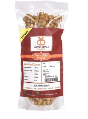 AMRUTHA SWEETS Green Chilli Coated Peanuts 200 g