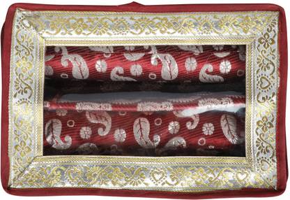 HD Brocade Two Roll Bangle Box, Maroon Bangle Vanity Box Vanity Box (Maroon) Bangle Box Vanity Box
