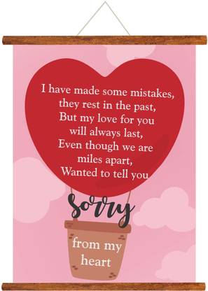 GIFTSMATE Sorry From My Heart Scroll Greeting Card - 15x20 inches sorry Tapestry