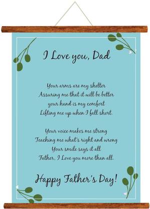 GIFTSMATE Fathers Day Greeting Cards Happy Fathers Day I Love Dad Message Scroll Card for Dad Wall Hanging Decor | Dad Birthday Gifts - 15x20 inches Fathers Day Tapestry