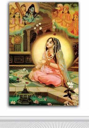 TAMATINA Devaki Mother Of Krishna - Shree Krishna for - Modern Art Krishna Yashoda for Décor - for ation - for Bedroom - for Living Room - Religious Hindu for wall - Large for Bedroom - Décor - Kerala Mural Art - for Oil 35 inch x 23 inch Painting