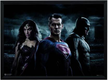 WB Official Licensed Batman VS Superman Wonder Woman Poster A3+ 13 x 19 Frame Paper Print