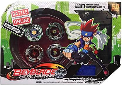 Quinergys ™ 4 Beyblade Set with Ripchord Launcher with Battlefield Spanning Top for Kid