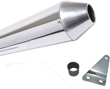 Dhe Best Reversecone Full Chrome Glasswool/Filter Exhaust Silencer Royal Enfield Classic Chrome Royal Enfield Classic Chrome Full Exhaust System