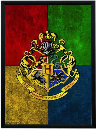 WB Official Licensed Harry Potter Hogwarts Crest Poster A4 Frame Paper Print
