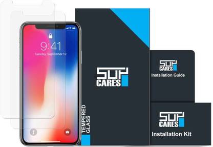 SupCares Tempered Glass Guard for Apple iPhone X