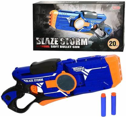 Bestie Toys High Quality Blaze Rotating Point Storm Gun Toys for Kids with 20 Foam Bullet Soft Sticks (with Target Mirror) Guns & Darts