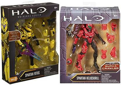 AYB Products Halo Universe 6" Action Figure Alpha Crawler Spartan Helioskrill Red Armor & Spartan Fotus Yellow Armor Universe Series 2-Pack