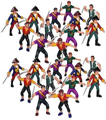 Bottles N Bags 24 Pack of Plastic Pirate Action Figures for Creative Play by
