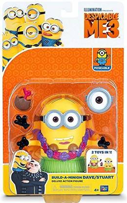 Despicable Me Deluxe Action Figure Build a Minion Hula Dave/Stuart Toy Figure