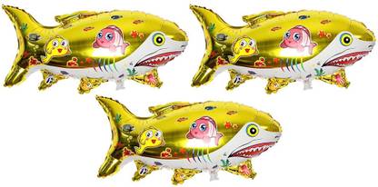 Masti Zone Printed Fish Shape /Shark Foil Balloons Balloon