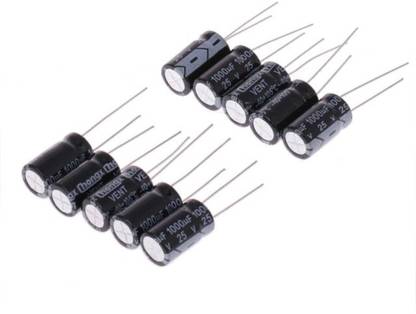 KitsGuru 10 Pcs 1000uF - 25 Volt Electrolytic Capacitor Electronic Components Electronic Hobby Kit