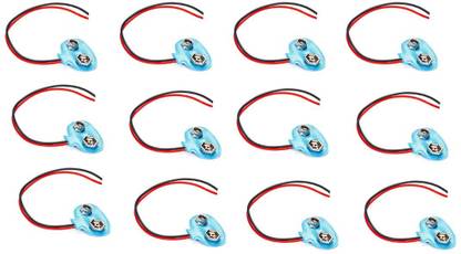 QWEEZER [ Pack of 12 pcs ] HW 9V Battery Snap Connector T Cap (Battery Connectorfor use HW BATTERY Electronics projects work DC. Interconnect Electronic Hobby Kit