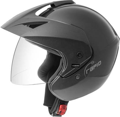 GLIDER Rapid Open Gun Grey with Peak I S I Certified Motorbike Helmet