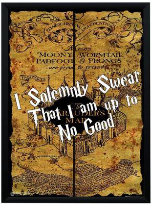 Harry Potter Marauders Map I Solemnly Swear I Am up to No Good Poster A4 Frame Paper Print
