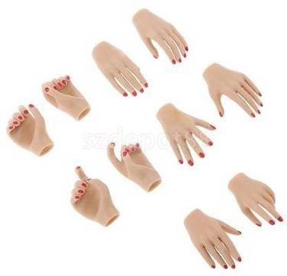 uptogethertek 10pcs 1/6 Scale Female Hands Hand Models 12'' Action Figure Accessory Wheat