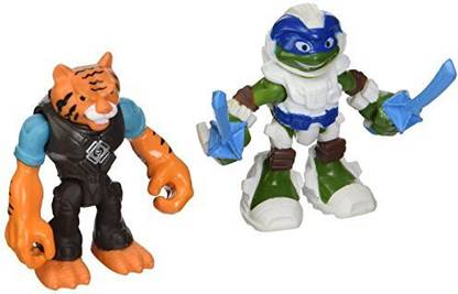 NICKELODEON Teenage Mutant Ninja Turtles Half Shell Heroes Space Leonardo and Tiger Claw Basic 2.5" Figures, 2-Packs