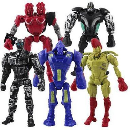 Unbranded gg 5 x Real Steel Zeus TWIN CITIES Atom Midas Noisey Boy PVC Action Figure Set 13cm